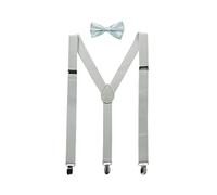 sourcing map Bandolera Tirantes Pajarita Unisexo Conjunto Forma De Y Elástica Ajustable Gris una talla