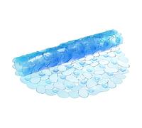 sourcing map Baño Alfombra Tina Ducha, 30" x 14.2" PVC Antideslizante Guijarros Ovalada Estera con Drenaje Agujeros, Ventosas para Baño Bañera, Transparente Azul