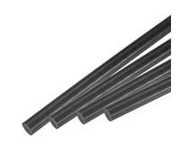 sourcing map Barra de plástico ABS redonda sólida de 10 mm x 400 mm, color negro para material de modelo de bricolaje, fabricación de modelos arquitectónicos, mesa de arena de bricolaje, paquete de 4