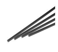 sourcing map Barra de plástico ABS redonda sólida de 4 mm x 300 mm, color negro para material de modelo de bricolaje, fabricación de modelos arquitectónicos, mesa de arena de bricolaje, paquete de 4