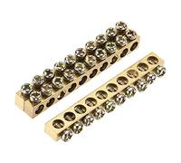sourcing map Barrera de bloque de tornillo de latón con 10 posiciones de 65 mm x 5,5 mm x 7,5 mm para distribución eléctrica, 3 unidades
