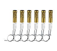 sourcing map Base Candelabro E14, Portalámparas con Cable 3 Pulgadas de Alto Tono Latón, Fundas para Cubiertas de Velas Kit, 6 Juegos