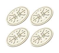 sourcing map Base de cesta de ganchillo de 5.5 pulgadas, parte inferior de bolsa de ganchillo de madera sin terminar para manualidades, cesta de ganchillo, bases de tejer bolsas, paquete de 4, flecha