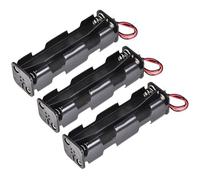 sourcing map Batería Estuche Almacenamiento Caja 8 Ranuras x 1.5V 2- Cable para 8 x AA Batería 3 uds