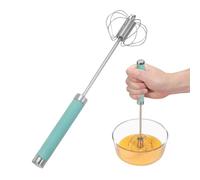 sourcing map Batidor de acero inoxidable, herramienta semiautomática de 10.8 pulgadas, batidor de huevos antiadherente para cocina, cocina, hornear, mezclar, batir, agitar, batir, color verde