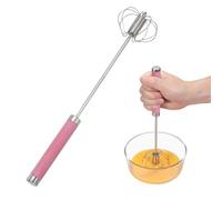 sourcing map Batidor de acero inoxidable, herramienta semiautomática de 11.6 pulgadas, batidor de huevos antiadherente, para cocina, cocina, hornear, mezclar, batir, agitar, color rosa