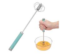 sourcing map Batidor de acero inoxidable, herramienta semiautomática de 11.6 pulgadas, batidor de huevos antiadherente para cocina, cocina, hornear, mezclar, batir, agitar, batir, color verde