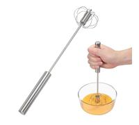 sourcing map Batidor de acero inoxidable, herramienta semiautomática de 11.6 pulgadas, batidor de huevos antiadherente, para cocina, cocina, hornear, mezclar, batir, agitar, color plateado