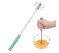 sourcing map Batidor de acero inoxidable, herramienta semiautomática de 13.6 pulgadas, batidor de huevos antiadherente para cocina, cocina, hornear, mezclar, batir, agitar, batir, color verde