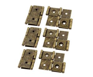 sourcing map Bisagra De Doble Efecto 46Mmx54Mm Estilo Retro De La Pantalla Plegable Color Bronce 6Pcs
