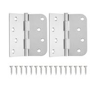 sourcing map Bisagras de puerta de 4 x 4 x 0.09 pulgadas, bisagras de rodamiento de bolas suaves con pasador extraíble cuadrado y radio de 5/8 pulgadas para puerta interior de dormitorio (plata, 2