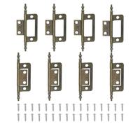 sourcing map Bisagras de puerta sin mortaja, bisagras de puerta plegables de acero resistente con tornillos M4 para ventanas de baño, armario, paquete de 8