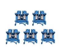 sourcing map Bloque de terminales de riel DIN UK6N 800V 57A Tipo de tornillo Conectores Electricos 6mm2 Azul 5 PC