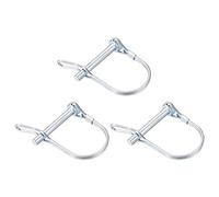 sourcing map Bloqueo Eje Pasador con Oreja - 6mm x 45mm Acoplador Pasador para Granja Remolques Vagones Césped Jardín Arco Redondo 3Pcs