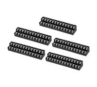 sourcing map Bloques de terminales de 13 posiciones de doble fila, 23,5 mm x 111 mm, 300 V, 15 A, 8,5 mm, paso PA66, tira de terminales de tornillo de montaje en PCB para cable de 22-12 AWG, paquete