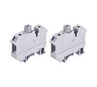 sourcing map Bloques de terminales de montaje en riel DIN tipo tornillo gris UK10 paquete de 2