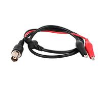 sourcing map BNC Enchufe Hembra a Dos Clip cocodrilo osciloscopio sonda de Prueba de Cavo 70 cm