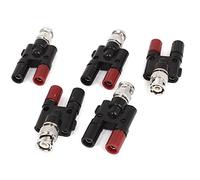 sourcing map BNC Macho Enchufe a Dos Banana Hembra Enchufe Coaxial Conector Adaptador 5 Piezas