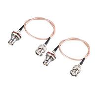 sourcing map BNC Mamparo Hembra a BNC Macho RG316 RF Coaxial Extensión Cable 0.3Meter / 1Pies 2Uds