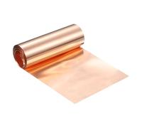 sourcing map Bobina de cobre intermitente, 0.04 mm de grosor, 99.95% de cobre puro, placa de lámina de metal de 3.9 pulgadas de ancho x 10 pies para reparación de techos, proyectos de bricolaje y