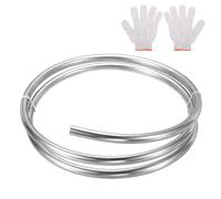 sourcing map Bobina de tubo de acero inoxidable, 1,27 cm OD x 3 m, tubo soldado industrial de acero inoxidable 304 con guantes, tono plateado de 0,04 pulgadas de grosor