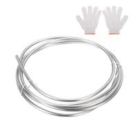 sourcing map Bobina de tubo de acero inoxidable, 1/4 pulgadas de diámetro exterior x 13 pies, tubo soldado industrial de acero inoxidable 316 con guantes, tono plateado de 0.04 pulgadas de grosor