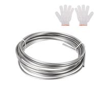 sourcing map Bobina de tubo de acero inoxidable, 1/8 pulgadas de diámetro exterior x 13 pies, tubo soldado industrial de acero inoxidable 316 con guantes, tono plateado de 0.04 pulgadas de grosor