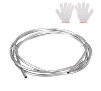 sourcing map Bobina de tubo de acero inoxidable, 5/16 pulgadas de diámetro exterior x 10 pies, tubo soldado industrial de acero inoxidable 304 con guantes, tono plateado de 0.04 pulgadas de grosor