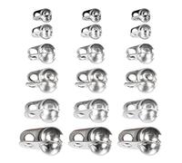 sourcing map Bola Cadena Conector, Inoxidable Acero Bola Consejos Concha Estilo Engarzado Enlace Conexión para 2/2,4/3,2/4,5/5/6mm Bola Cadena, Paquete de 130