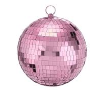 sourcing map Bola de espejo de discoteca, bolas de discoteca colgantes de 8 pulgadas con anillo colgante para fiesta, baile, boda, escenario, festival, Navidad, club, decoración del hogar, color rosa