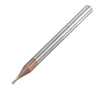 sourcing map Bola Punta fres* 0,5mm Punta Radio Sólido Carburo AlTiSin Recubierto CNC Puntas broc*s 2 Flautas Espiral fres*do Cortador HRC55 con 4mm Vástago 50mm (2- pulgada) Longitud