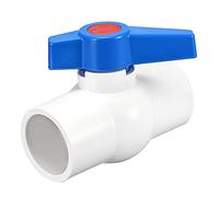 sourcing map Bola Válvula, 40mm ID PVC Zócalo Extremo Válvula de Cierre para Acuario Configuración, Sumidero Bomba, Pileta, Jardín Aspersor Blanco Azul