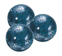 sourcing map Bolas decorativas de 4 pulgadas, 3 bolas de cristal de mosaico, esferas decorativas de mesa, esferas de centro de mesa para decorar cuencos, jarrones, mesas de boda, fiesta, color azul