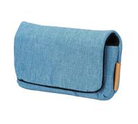 sourcing map Bolsa de almacenamiento para cámara digital, material de fibra, multiusos, pequeña bolsa portátil para viaje, Blue, 6 x 4.1 x 2 Inch, moderno