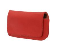 sourcing map Bolsa de almacenamiento para cámara digital, material de fibra, multiusos, pequeña bolsa portátil para viaje, Red, 6 x 4 x 1.3 Inch, moderno