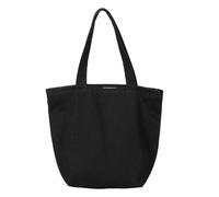 sourcing map Bolsa de lona con cierre de cremallera, bolsa de compras con asas, bonitos bolsos para regalos de cumpleaños, Black