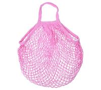 sourcing map Bolsa de Malla de Algodón 380x350mm, Bolsa para Compra Hilo de Red Reutilizable Lavable, Organizador para Frutas Verduras Compras, Rosa