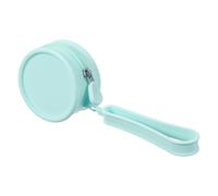 sourcing map Bolsa de maquillaje de silicona, bolsa de cosméticos redonda de 3 pulgadas, impermeable, organizador de artículos de tocador de viaje para mujeres (pequeño, azul)