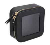 sourcing map Bolsa de maquillaje transparente, pequeña bolsa de cosméticos, organizador de artículos de tocador transparente con cremallera, bolsa de maquillaje portátil para uso diario, Black, 5" x