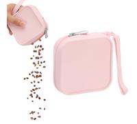 sourcing map Bolsa de silicona para golosinas para perros, cierre automático, tamaño de bolsillo, bolsa portátil para caminar para perros y gatos de 4 x 4 pulgadas (rosa, 1 unidad), diseñada para