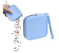 sourcing map Bolsa de silicona para golosinas para perros, cierre automático, tamaño de bolsillo, bolsa portátil para caminar para perros y gatos de 4 x 4 pulgadas (azul cielo, 1 unidad), diseñada