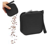 sourcing map Bolsa de silicona para golosinas para perros, cierre automático, tamaño de bolsillo, bolsa portátil para caminar para perros y gatos de 4 x 4 pulgadas (negro, 1 unidad), diseñada para