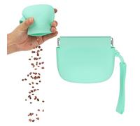 sourcing map Bolsa de silicona para golosinas para perros, cierre automático, tamaño de bolsillo, bolsa portátil para caminar para perros y gatos de 4 x 3 pulgadas (verde, 1 unidad), diseñada para