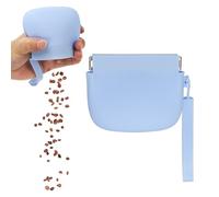 sourcing map Bolsa de silicona para golosinas para perros, cierre automático, tamaño de bolsillo, bolsa portátil para caminar para perros y gatos de 4 x 3 pulgadas (azul, 1 unidad), diseñada para