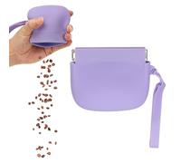 sourcing map Bolsa de silicona para golosinas para perros, cierre automático, tamaño de bolsillo, bolsa portátil para caminar para perros y gatos de 4 x 3 pulgadas (morado, 1 unidad), diseñada para