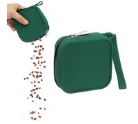 sourcing map Bolsa de silicona para golosinas para perros, cierre automático, tamaño de bolsillo, bolsa portátil para caminar para perros y gatos de 4 x 4 pulgadas (verde oscuro, 1 unidad), diseñada