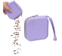 sourcing map Bolsa de silicona para golosinas para perros, cierre automático, tamaño de bolsillo, bolsa portátil para caminar para perros y gatos de 4 x 4 pulgadas (morado, 1 unidad), diseñada para