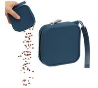 sourcing map Bolsa de silicona para golosinas para perros, cierre automático, tamaño de bolsillo, bolsa portátil para caminar para perros y gatos de 4 x 4 pulgadas (azul marino, 1 unidad), diseñada