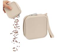 sourcing map Bolsa de silicona para golosinas para perros, cierre automático, tamaño de bolsillo, bolsa portátil para caminar para perros y gatos de 4 x 4 pulgadas (beige, 1 unidad), diseñada para