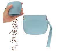 sourcing map Bolsa de silicona para golosinas para perros, cierre automático, tamaño de bolsillo, bolsa portátil para caminar para perros y gatos de 4 x 3 pulgadas (azul pizarra, 1 unidad), diseñada